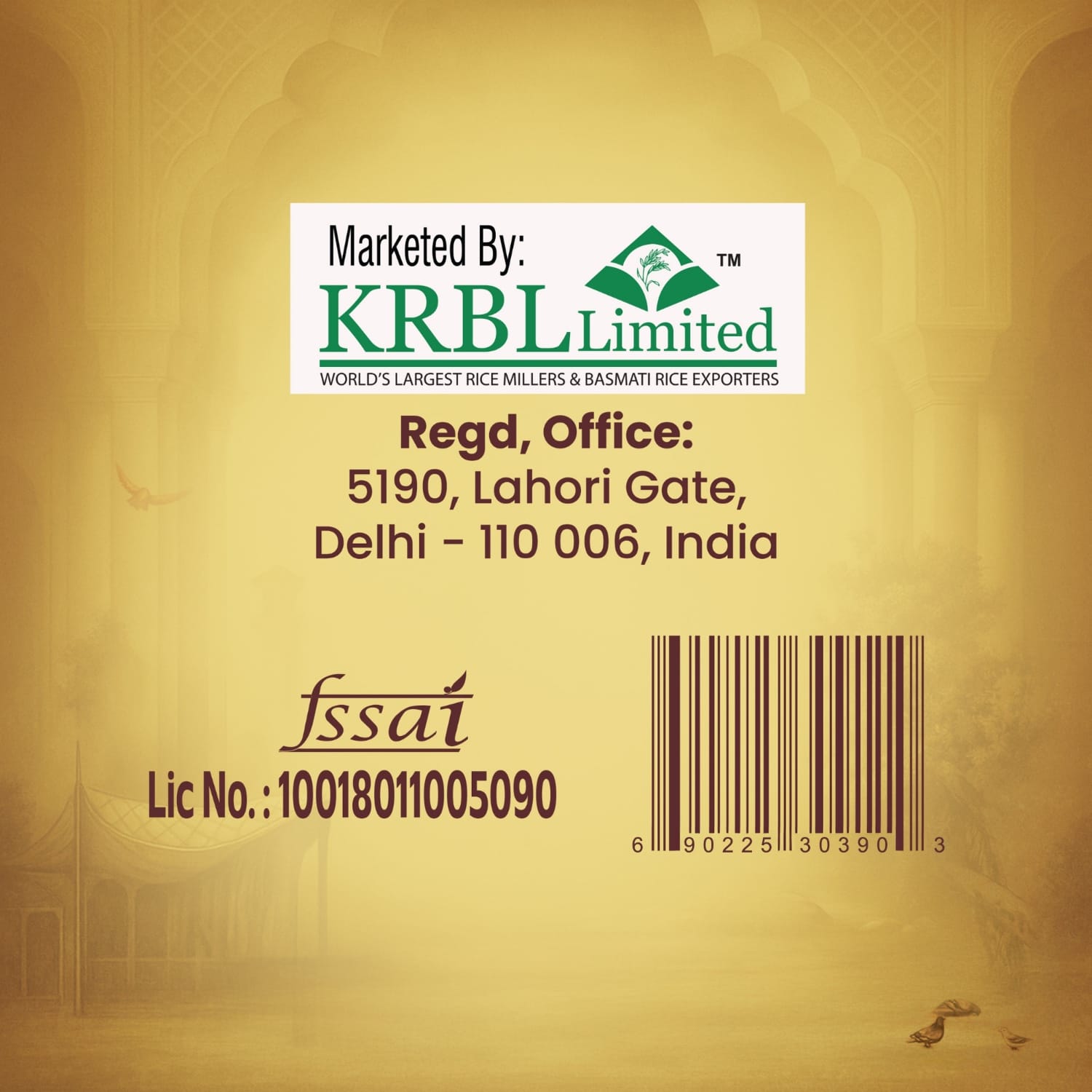 Marketed by KRBL Limited, 500g pack details