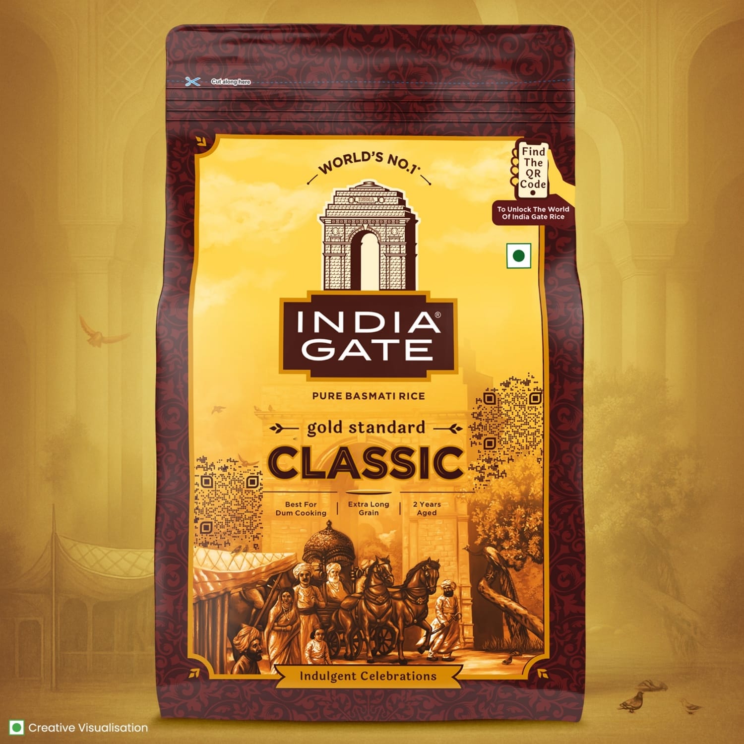 India Gate Classic Basmati Rice, pack front