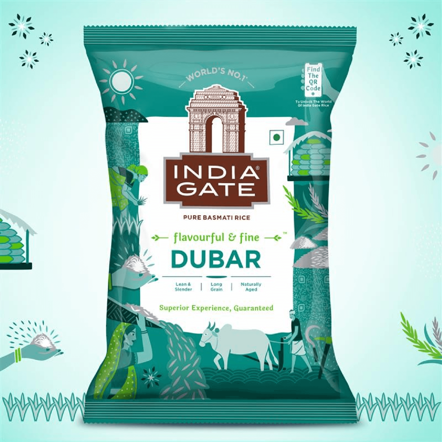 India Gate Gold Standard Biryani Basmati Rice 1kg, pack front