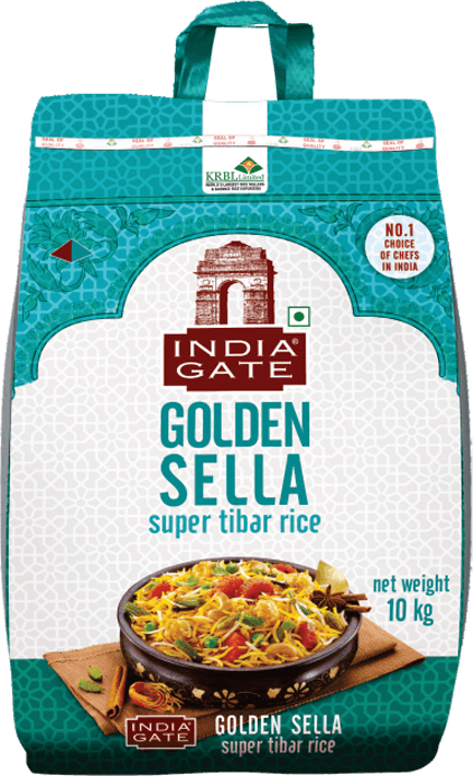 India Gate Golden Sella Super Tibar Rice 10kg pack