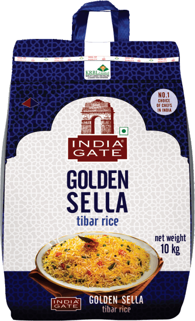 India Gate Golden Sella Tibar Rice 10kg pack