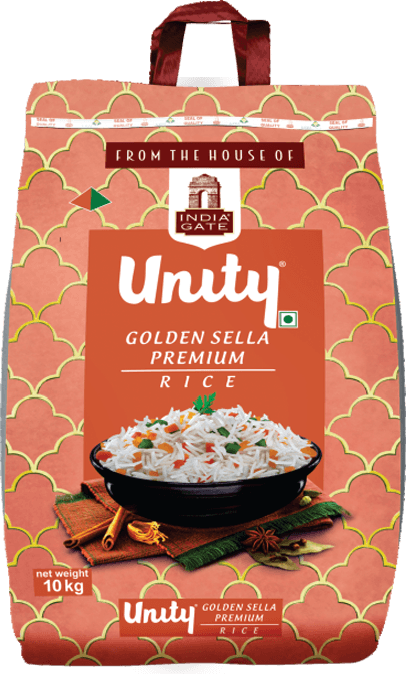 India Gate Unity Golden Sella Premium Rice 10kg pack