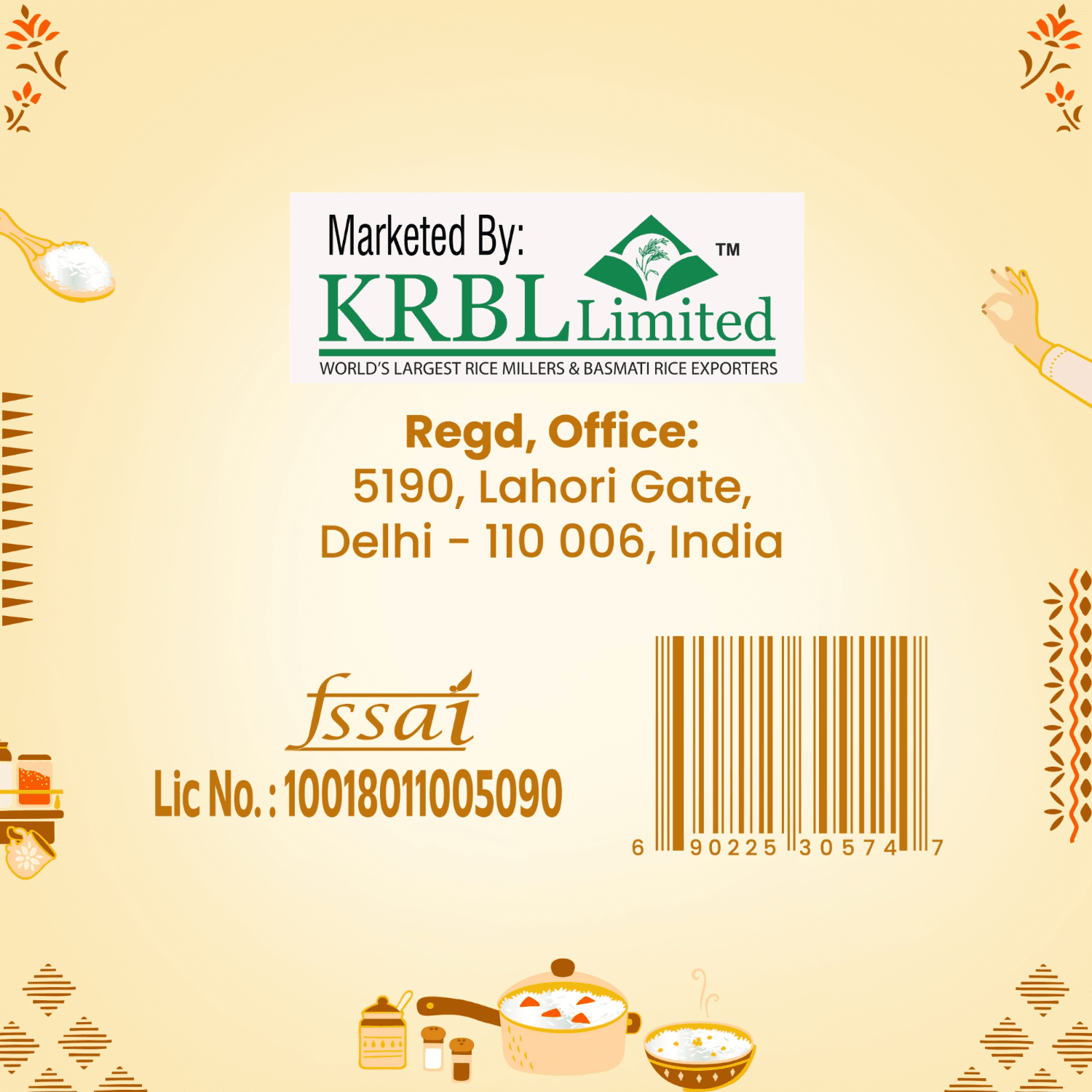 Marketed by KRBL Limited, 1kg pack details