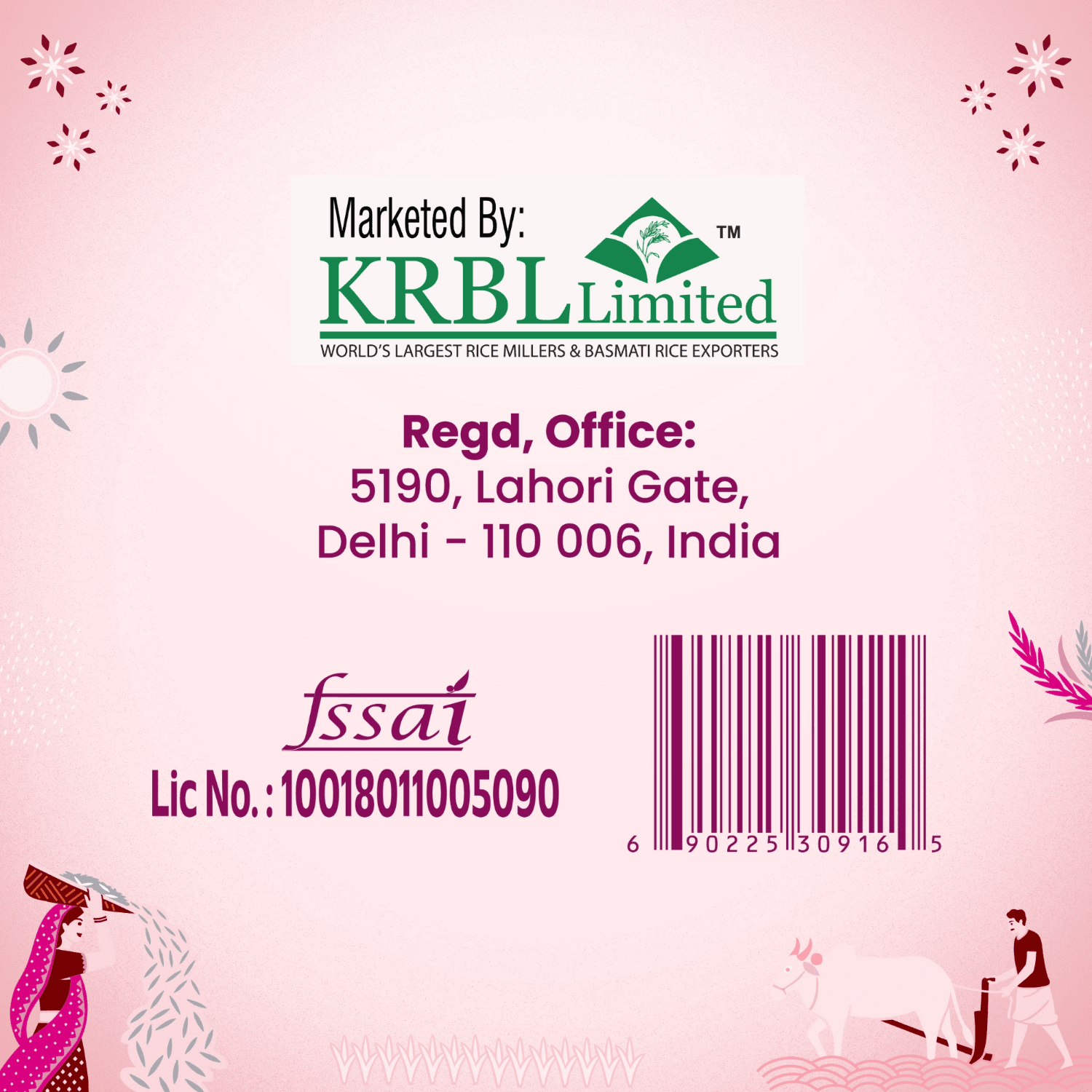 Marketed by KRBL Limited, 1kg pack details