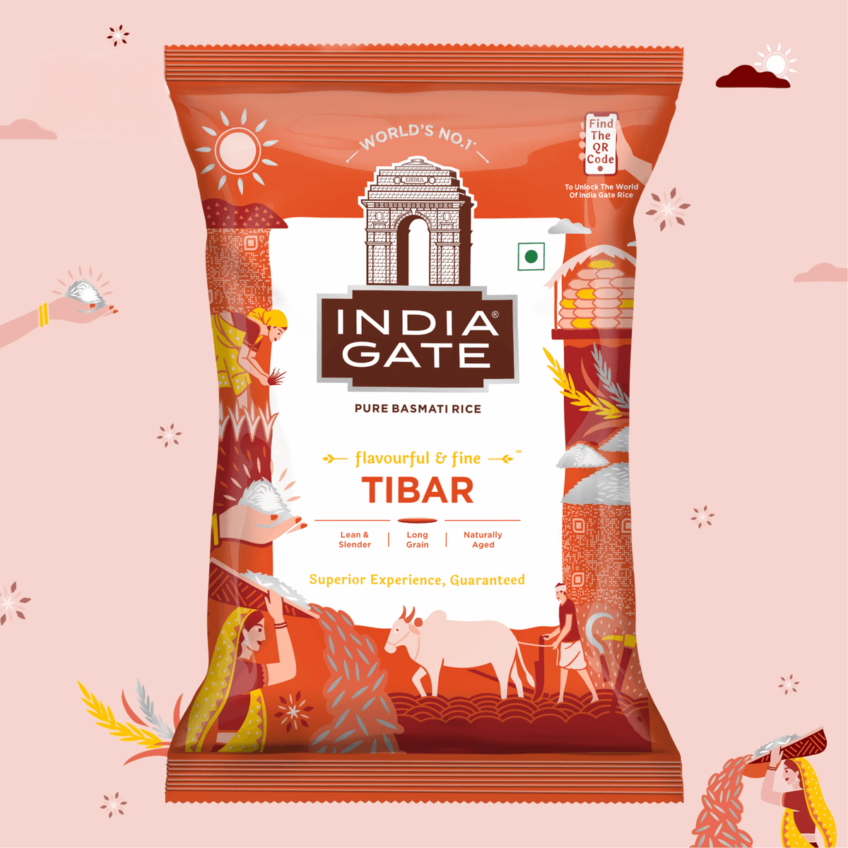 India Gate Gold Standard Biryani Basmati Rice 1kg, pack front